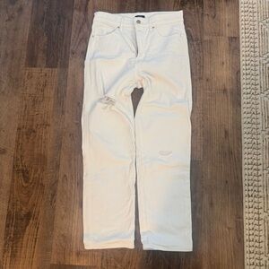 Express straight ankle high rise white jeans